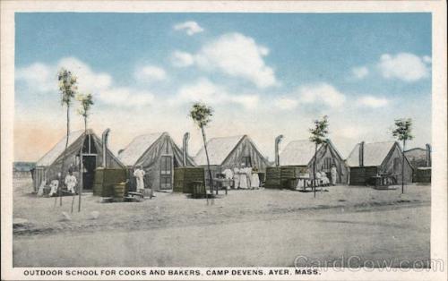Camp Devens (Massachusetts, 1917).  This military camp was used as a reception centre and for traini