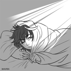 herokick:  &ldquo;MATOI RYUKO! IT’S TIME TO GET UP!&rdquo; Every morning, the Ryuko Blanket Cocoon is awakened by a direct intense light beam in the eye. It’s not from the sun though.