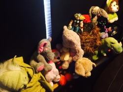 thedoghouse09:  Just some of her stuffies. If you look closer, it looks like Vader is buried by them. @iamapaperuniverse