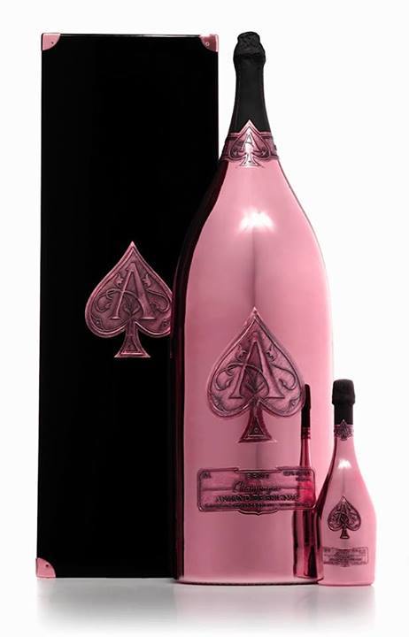 Armand de Brignac’s Ace of Spades Midas Bottle “We are therefore excited to announce the release of our groundbreaking 30-Liter Rosé “Midas” bottle. Equivalent to 40 regular-sized 750ml bottles, weighing 100 pounds (45kg) and measuring