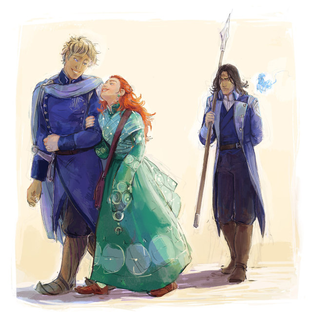 Third Wheel More Shallan and Adolin dating. Also I have been painting so many happy versions of Kaladin lately (and yes, he can...