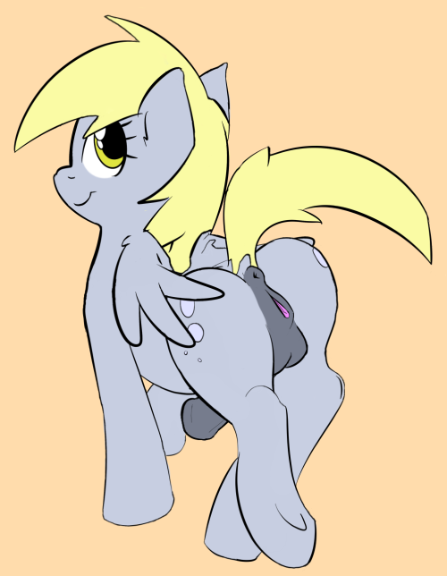 clop-dragon:   Someone colored your Derpy sketch, and I cleaned it up a bit. Thoughts?  Yeah saw it on Derpibooru, it looks nice!  Dat sexay herm-Derp~ <3
