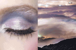 whereiseefashion:GIF of the month - Match #227Make-up at John Galliano Spring 2009 | The city of Taipei, in Taiwan, covered by fog at night photographed by Wang Wei ZhengGIFed by What Do I Wear, more matches here