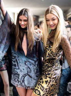 Runwayandbeauty:  Taylor Marie Hill &Amp;Amp; Gigi Hadid - Backstage At Emilio Pucci