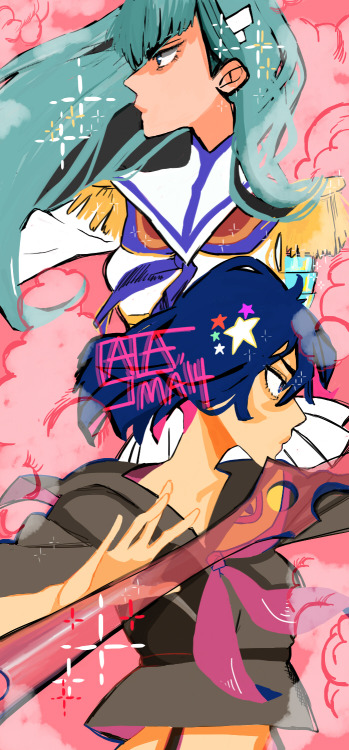 :  sparkiling satsuki-sama and ryuko-chan(ʃƪ❁°͈▵°͈)*:･✧  <3 //u// <3