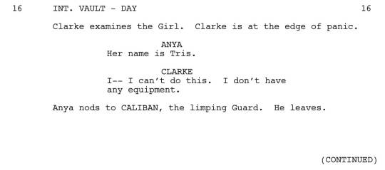 Here’s scene #2 from “The Calm”, written by Bruce Miller.