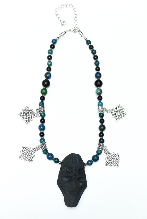 TierraAmulet with Azurite &amp; Obsidian.From collection “Elementals”.(You can visit