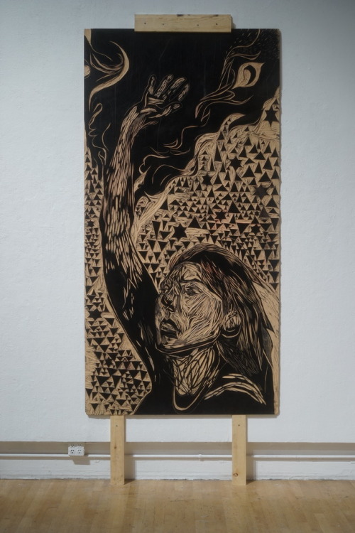 Here are my woodcut blocks from my October show, FOOTWORK at the...