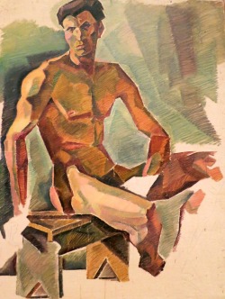 terminusantequem: Yannis Tsarouchis (Greek, 1910-1989), Nude, Seated, 1933-34, oil on canvas