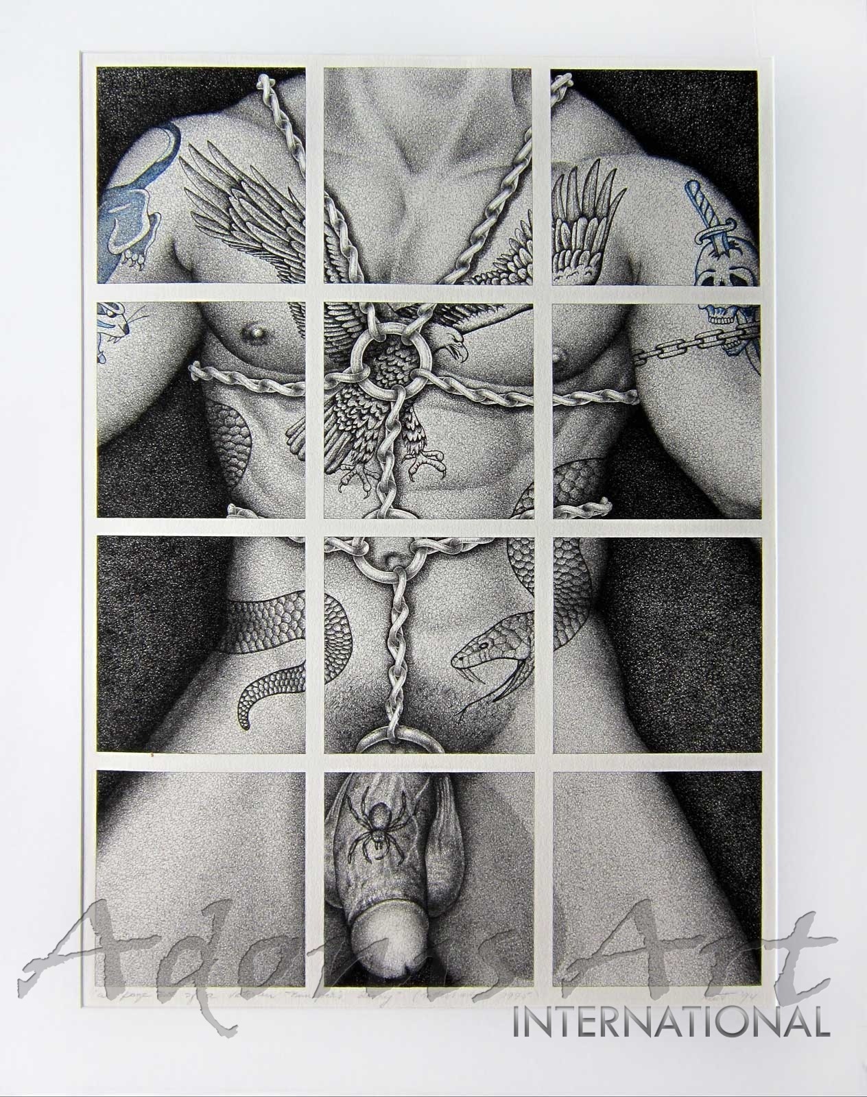 &ldquo;Tattoo and Harness&rdquo; by Nigel Kent, ink on paper 1994-5.