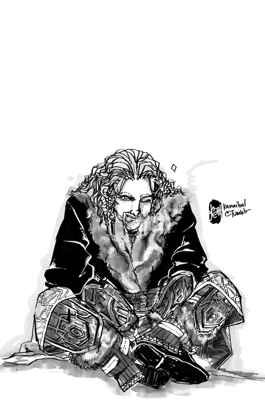 kannibal:  kannibal: You toss in a word, and I’m your villain  Fili hunched over