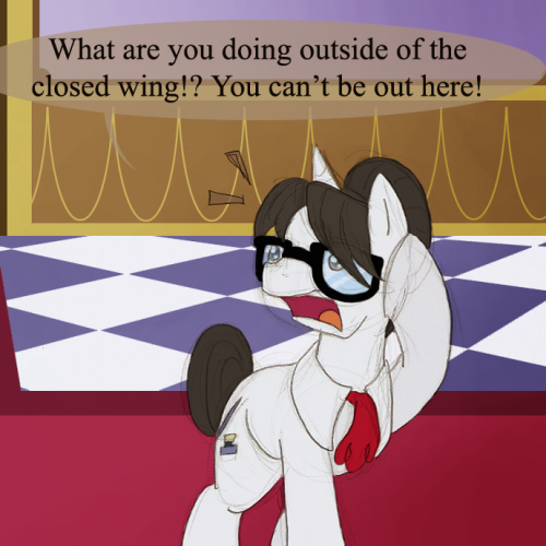 ask-four-inept-guardponies:butters-the-alicorn:Guess Plan C didn’t go as well either. But really can’t risk her lose it in middle of her duties, can’t let the subjects know their ruler is going coocoo. This is extremely non-canon. No way those two