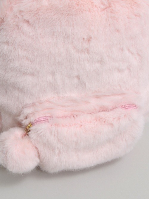 gyaru-coordinates:  Brand:  WEGO Rabbit ears furry backpack. In black, pink, and