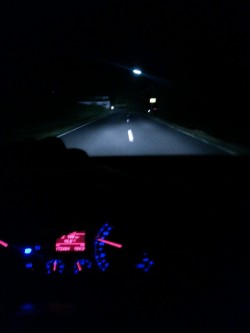 hlbstrk:  Night drive on the middle of a curvy road 