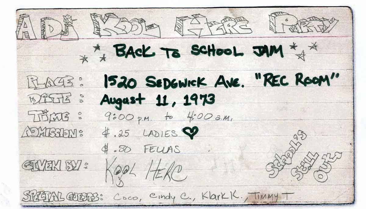 40 YEARS AGO TODAY  |8/11/73| DJ Kool Herc&rsquo;s Back To School Jam. On this