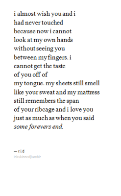 inkskinned:  “He came into my life like a hurricane, but in the very best way. I screwed everything up, and now he’s gone. I don’t know if I’ll ever see him again, and that kills me.&ldquo;