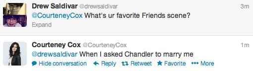 tow-thefriendsblog:  Courteney’s a Mondler fan for life &lt;3  