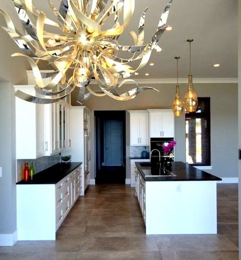 Contemporary Dining Room - Kitchen DiningExample Of A Large Trendy Porcelain Tile Kitchen/dining Room
