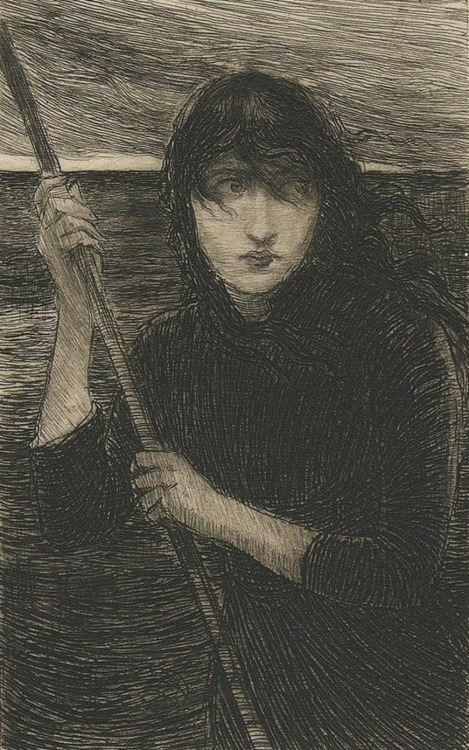 the-cinder-fields:Frederick S. Church, Maggie Tulliver in the Boat,1888