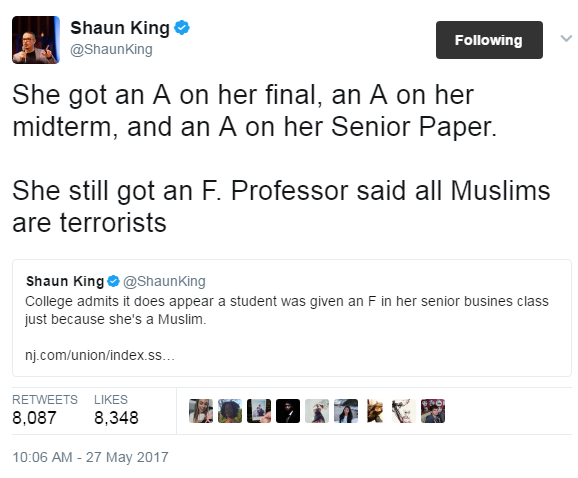Prof gave 'F' to student because she's Muslim, lawsuit alleges