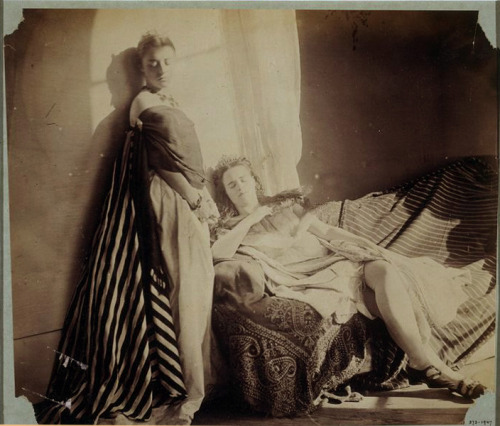 Clementina and Isabella Grace in fancy dress (Orientalist or classical). in a series of photographs 