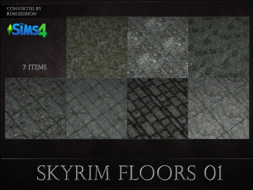 remussirion:Converted a bunch of skyrim floors for Sims4! They’re for private use only, so I w