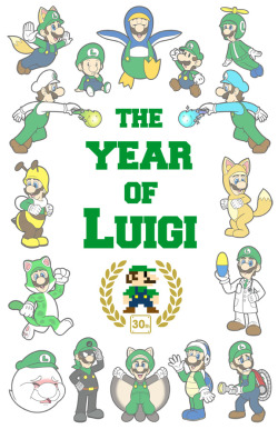 red-flare:  The Year Of Luigi by Red-Flare In honor of the year of Luigi last year (&amp; continuing into this year), I decided to make a poster. Luigi has always been my favorite Mario brother, &amp; it’s good to see him get the spotlight for a change.