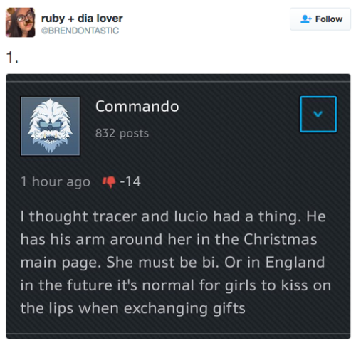 the-future-now:  The backlash to Tracer having a girlfriend proves we need more representationFor people who identify as LGBTQ, or who have friends and  family members who do, one queer character in a video game probably  doesn’t seem like a big deal.