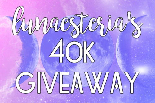 lunaesteria:That’s right! A giveaway to celebrate you, my lovely followers! Items include: A witch k