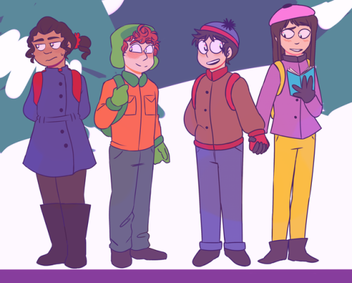 I just wanted to draw the boys shorter than the girls :p