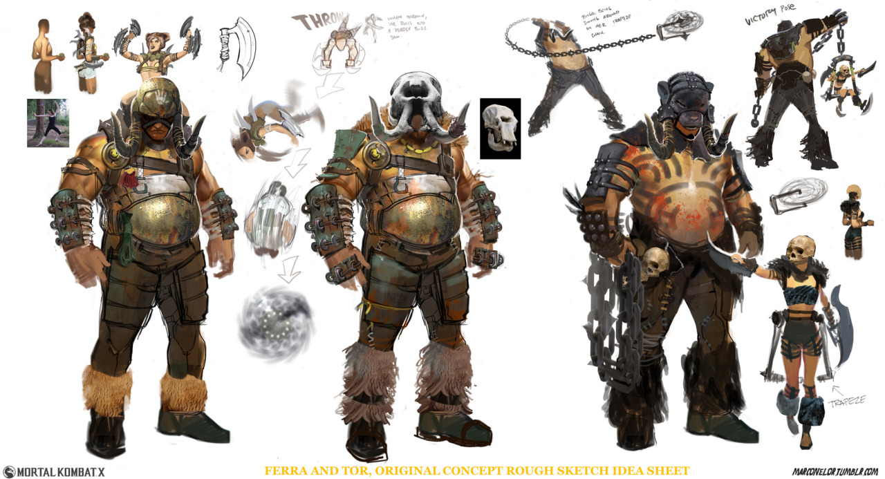 iliveonmycdrive:  Ferra and Torr concept art for Mortal Kombat X by Justin Murray