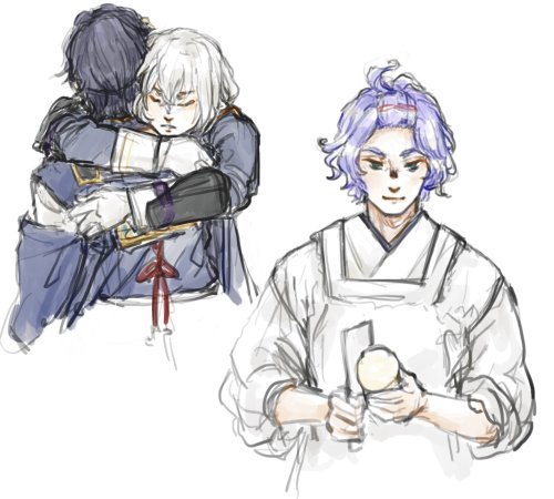 The last sketches I did while watching the Touken Ranbu stages! They were a lot of fun, I’m gl