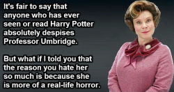 georgetakei:  I must not tell lies. The Real Reason You Hate Umbridge So Much. This Guy Nails It.