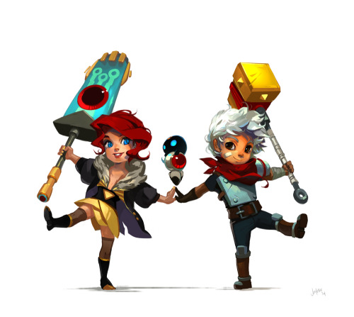 jenzeejunk:Transistor is out! Supergiant Games officialy has two characters that I may NOW MASH TOGE