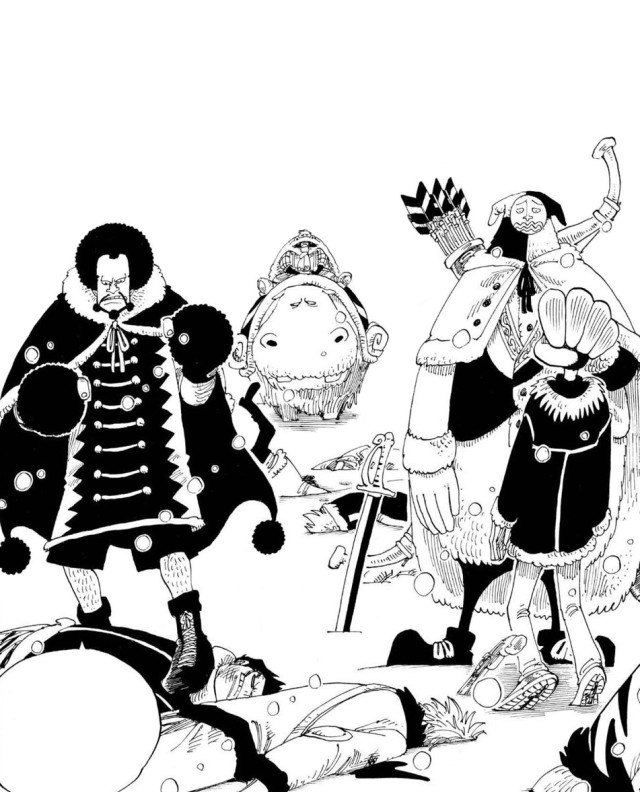 “Let’s go to Bighorn and fire a salute to mark the restoration of Drum Kingdom!“One Piece 135 - Drum Island #one piece#wapol#chess#kuromarimo#bliking pirates #one piece chapter 135  #one piece manga 135  #one piece capitolo 135 #op edit#opgraphics#mangacap#drum island