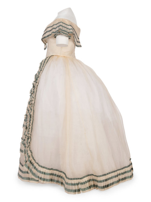 Dress with day and evening bodices, 1860′sFrom Hindman