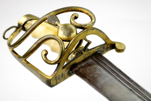 American grenadier officer’s sword with Philadelphia markings, American Revolution.from Sofe Design 