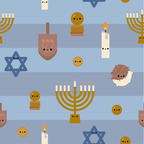 amy-draws: Happy Hanukkah repeating tile! Free for personal use. The second image is the tile. Enjoy