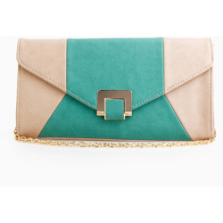 omgleannaboo:  Two Tone Deco Clutch   ❤ liked on Polyvore (see more faux leather purses)