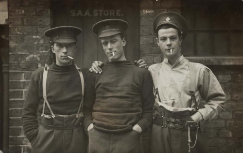 mypinholepinups:Life Guards S. Raper, Sidney Crockett and William H. Beckham, 13 September 1915 by C