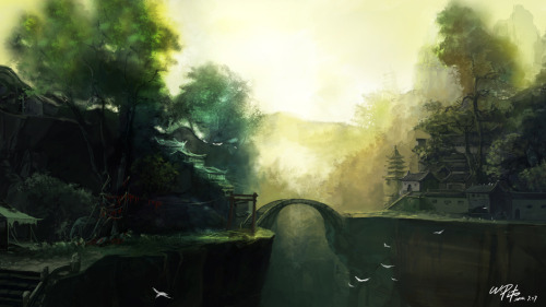 cinemagorgeous:  Beautifully realized environments by artist Ada Wong.