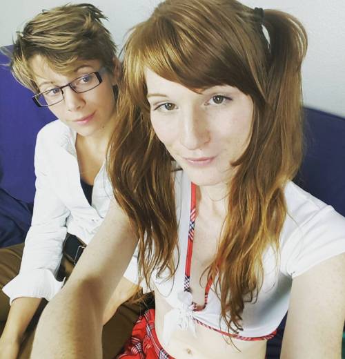 melodylane:  Laila and I! <3 #queer #transisbeautiful #lesbian #redhair #schoolgirl #transgirl #trans  #girlslikeus