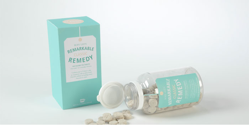 Rosy Lee’s Remarkable Remedy soluble tea pills, designed by Kylie-Ann Homer, Sadie Hines-Dedma