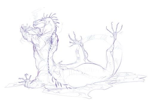 was thinking about how good lizard ribcages are and how goofy their spines are too, and I ended up w