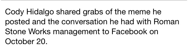 Cody was fired for sharing a meme, on his day off. Then the bosses son messaged him