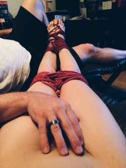 stubbornlittleone:  casual bondage and pets