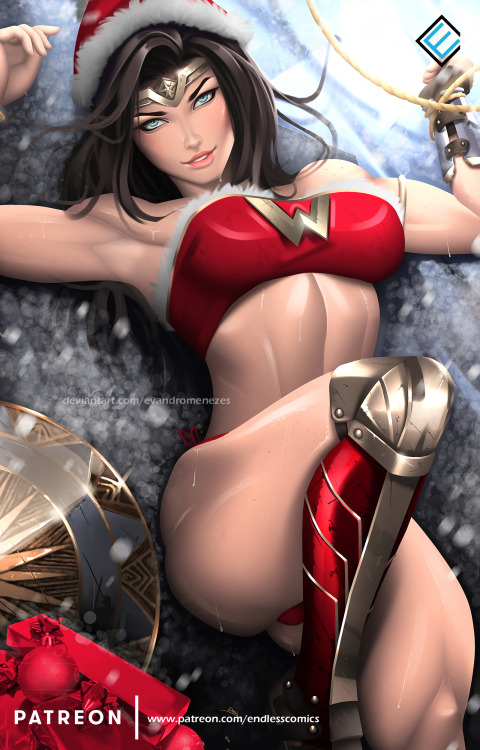 naughtyhalloweenart:Christmas Wonder Woman by evandromenezes
