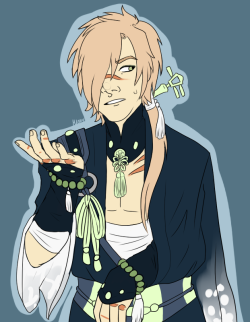 jumbledpixart:  I got bored and did a palette swap between Noiz and Koujaku. I kinda like Koujaku as a blonde daaang.These are re-colors of my old piece here and here because I was too lazy to draw something new. /shrugs  