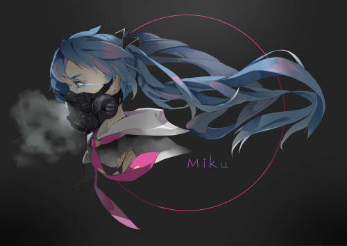 monochrome-miku: “骸-初音” by 唸   (“Corpse - Hatsune”)*Permission was given fro