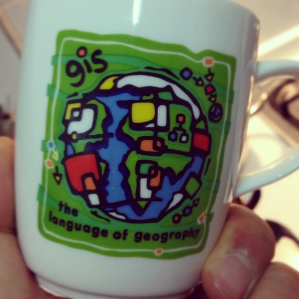 gsmatt:  GIS, the language of Geography #mug #sundayevening #gis 